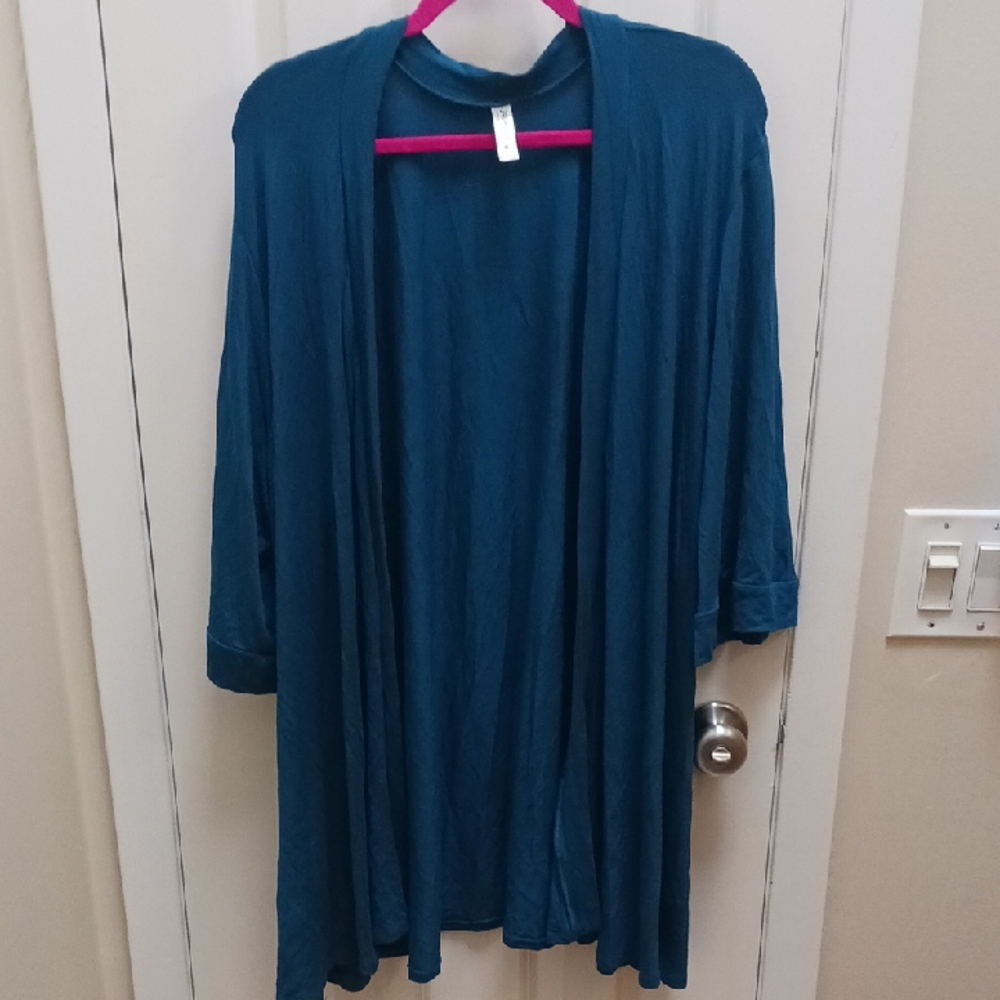 24/7 Comfort Apparel Teal Cardigan